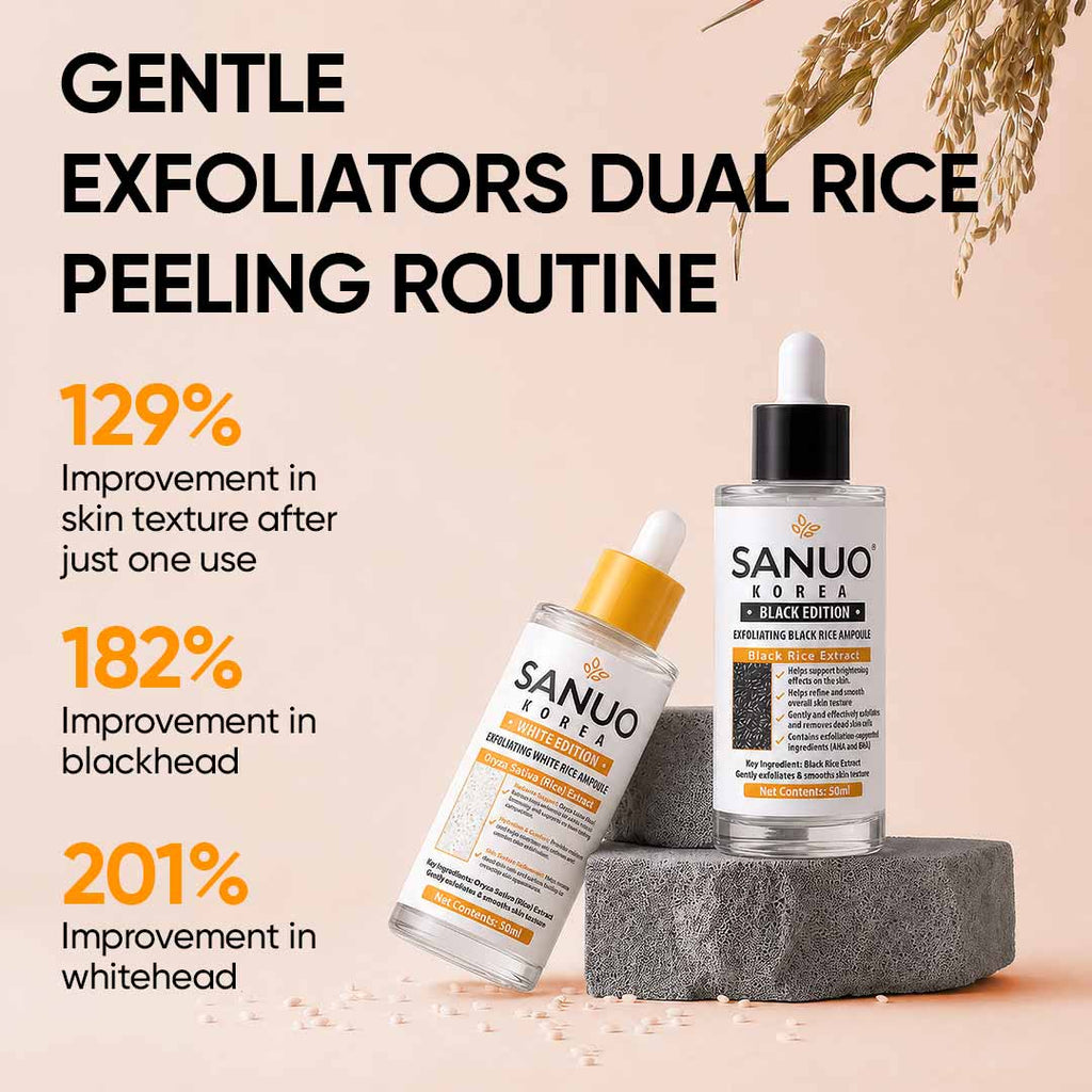SANUO® Black & White Rice Ampoule Duo
